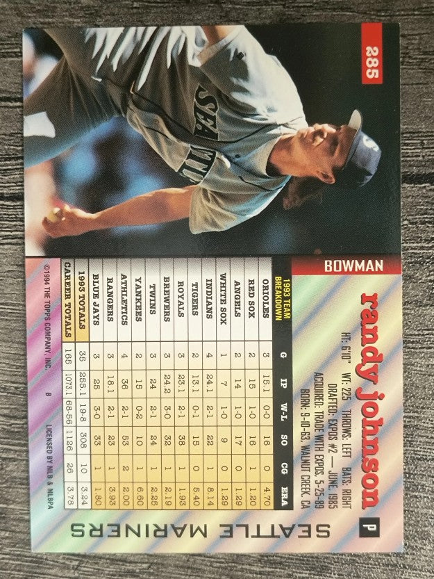 1994 Bowman #285 Randy Johnson