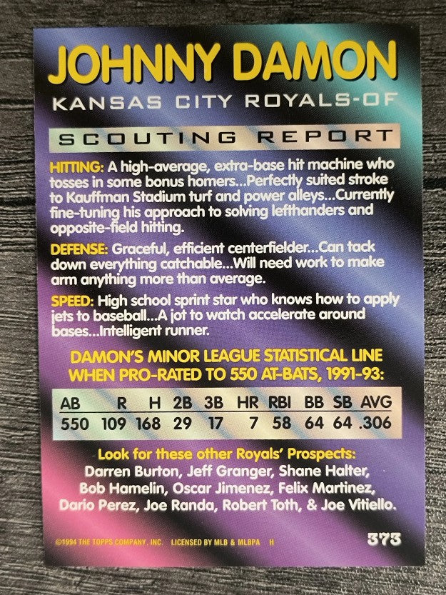 1994 Bowman #373 Johnny Damon FOIL