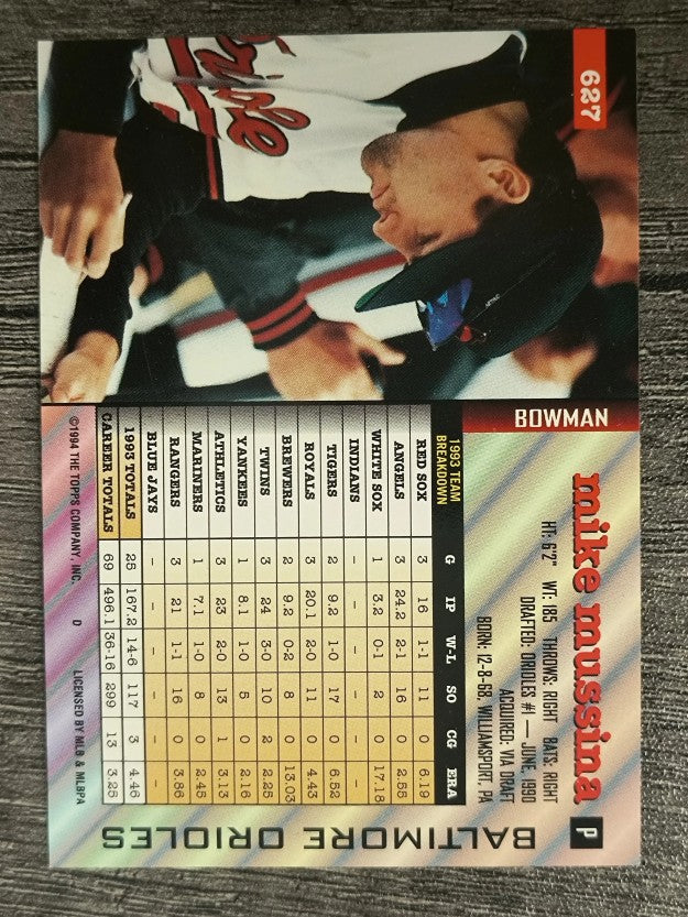 1994 Bowman #627 Mike Mussina