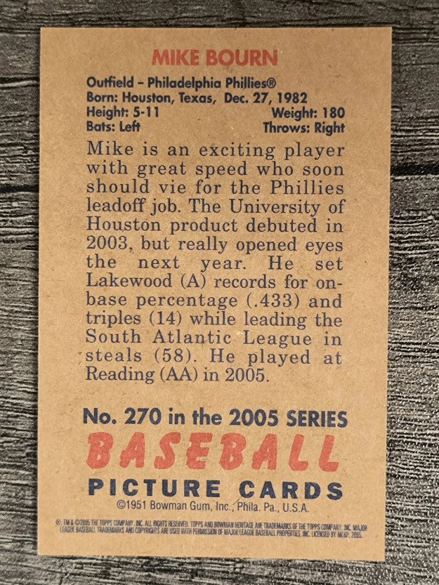 2005 Bowman Heritage Mini #270 Mike Bourn