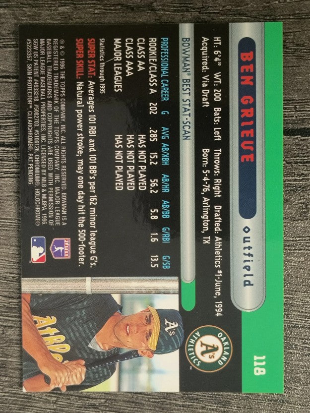 1996 Bowman's Best #118 Ben Grieve