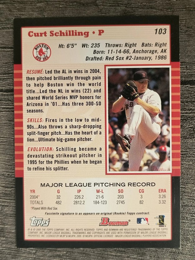 2005 Bowman #103 Curt Schilling