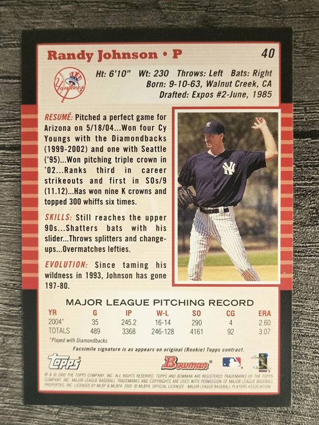 2005 Bowman #40 Randy Johnson