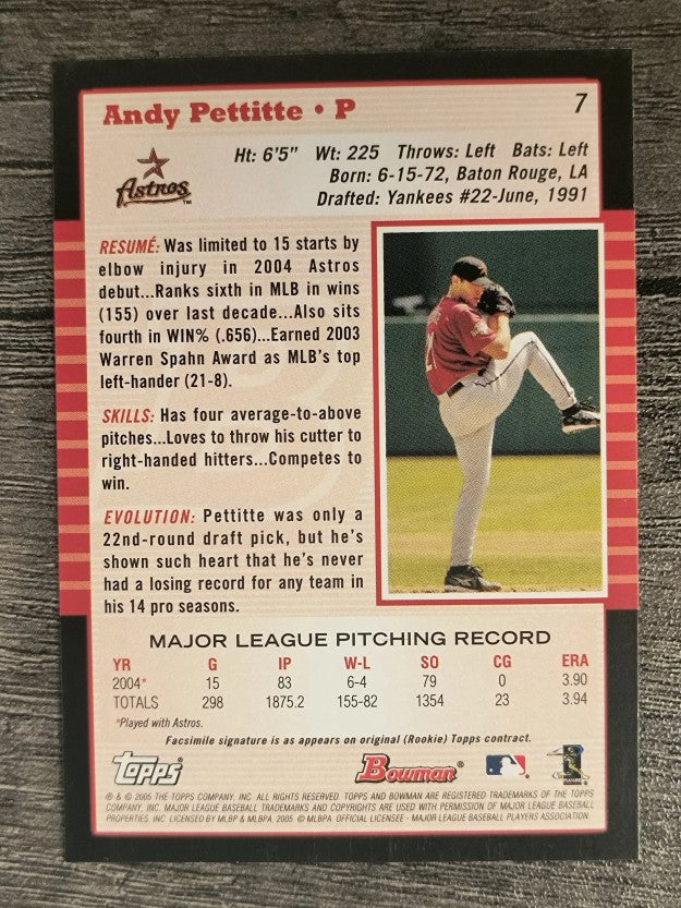 2005 Bowman #7 Andy Pettitte