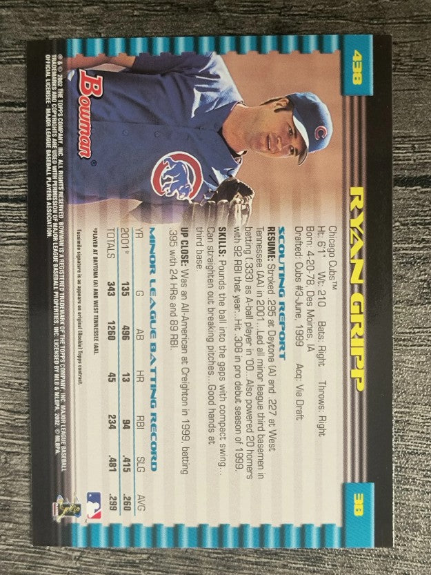 2002 Bowman #438 Ryan Gripp RC