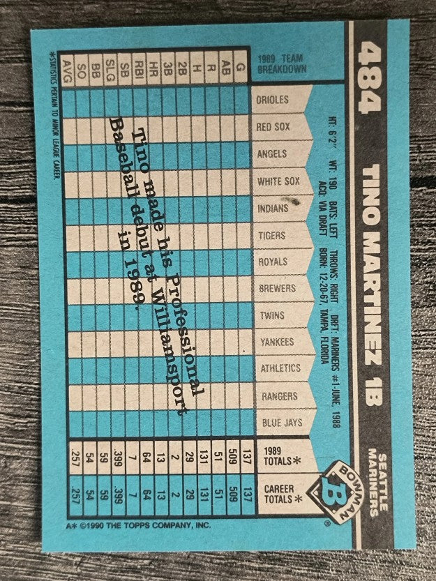 1990 Bowman #484 Tino Martinez