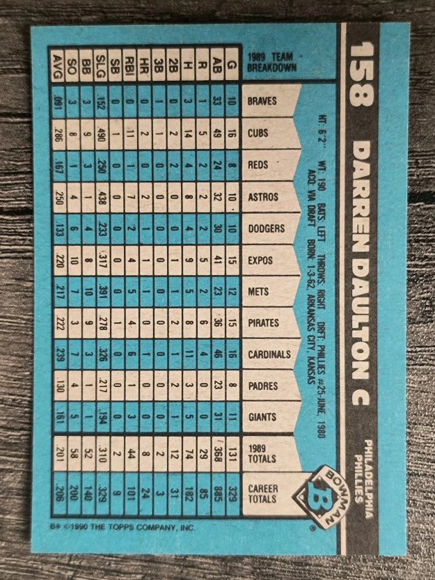 1990 Bowman #158 Darren Daulton