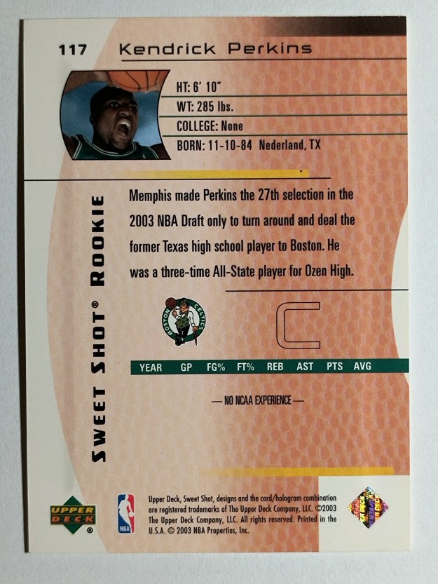 2003-04 Sweet Shot #117 Kendrick Perkins RC