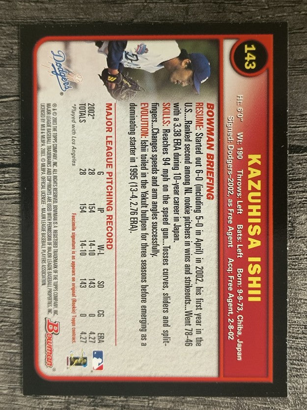 2003 Bowman #143 Kazuhisa Ishii