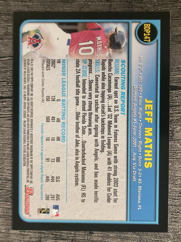 2003 Bowman Draft #147 Jeff Mathis