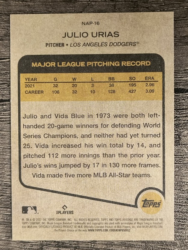 2022 Topps Heritage New Age Performers #NAP16 Julio Urias