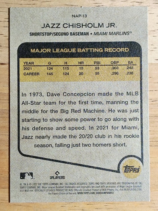 2022 Topps Heritage New Age Performers #NAP13 Jazz Chisholm Jr.