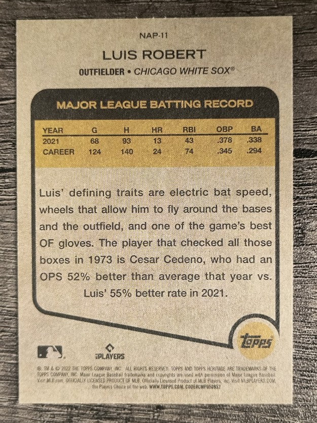 2022 Topps Heritage New Age Performers #NAP11 Luis Robert