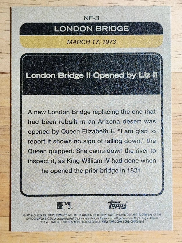 2022 Topps Heritage News Flashbacks #NF3 London Bridge Opens