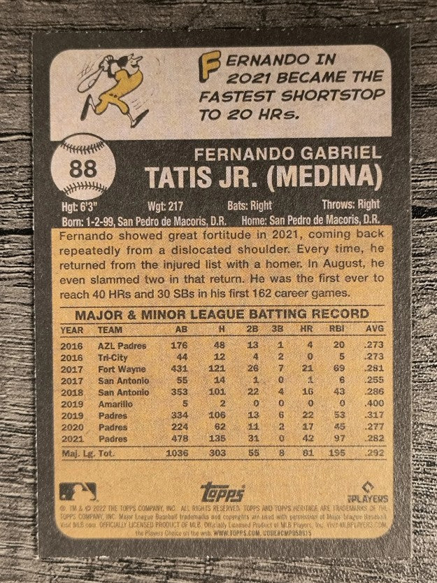 2022 Topps Heritage #88 Fernando Tatis Jr.