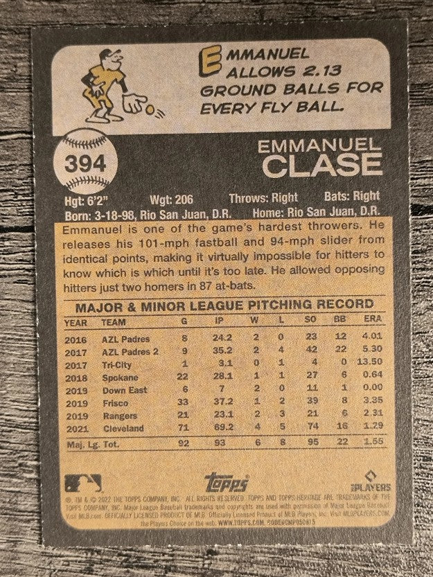 2022 Topps Heritage #394 Emmanuel Clase
