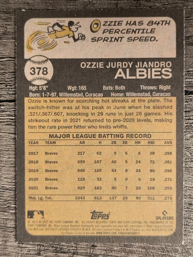 2022 Topps Heritage #378 Ozzie Albies