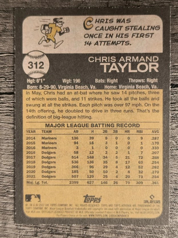 2022 Topps Heritage #312 Chris Taylor