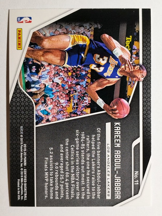 2019-20 Certified Raise the Banner #11 Kareem Abdul-Jabbar