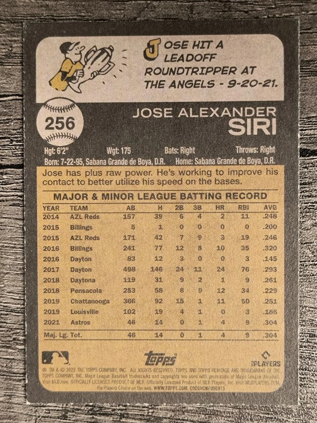 2022 Topps Heritage #256 Jose Siri RC