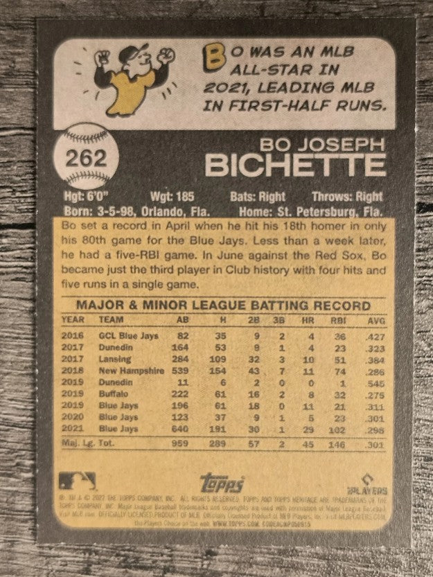 2022 Topps Heritage #262 Bo Bichette