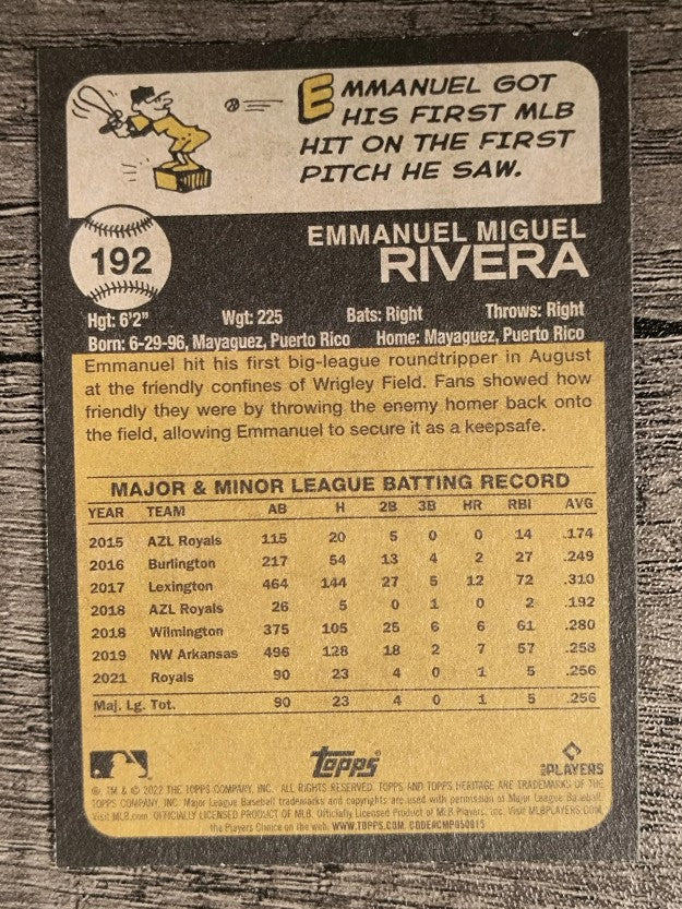 2022 Topps Heritage #192 Emmanuel Rivera RC