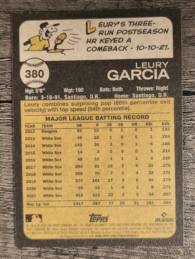 2022 Topps Heritage #380 Leury Garcia