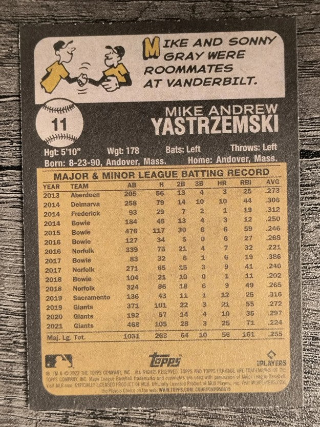 2022 Topps Heritage #11 Mike Yastrzemski
