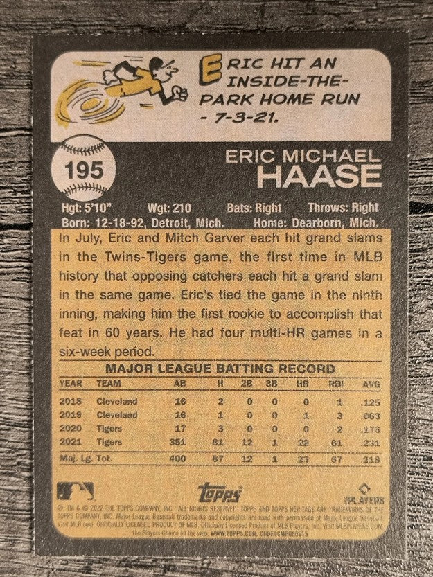 2022 Topps Heritage #195 Eric Haase