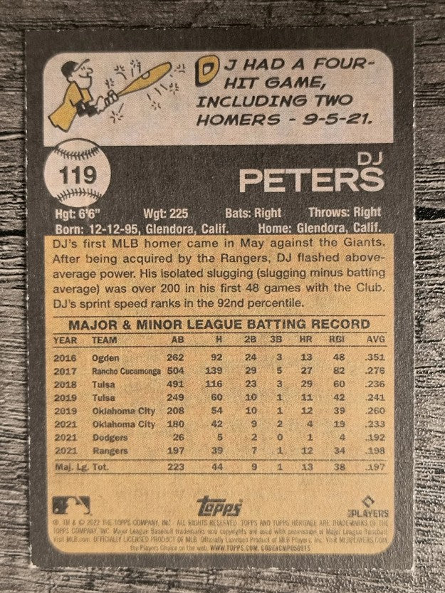 2022 Topps Heritage #119 DJ Peters