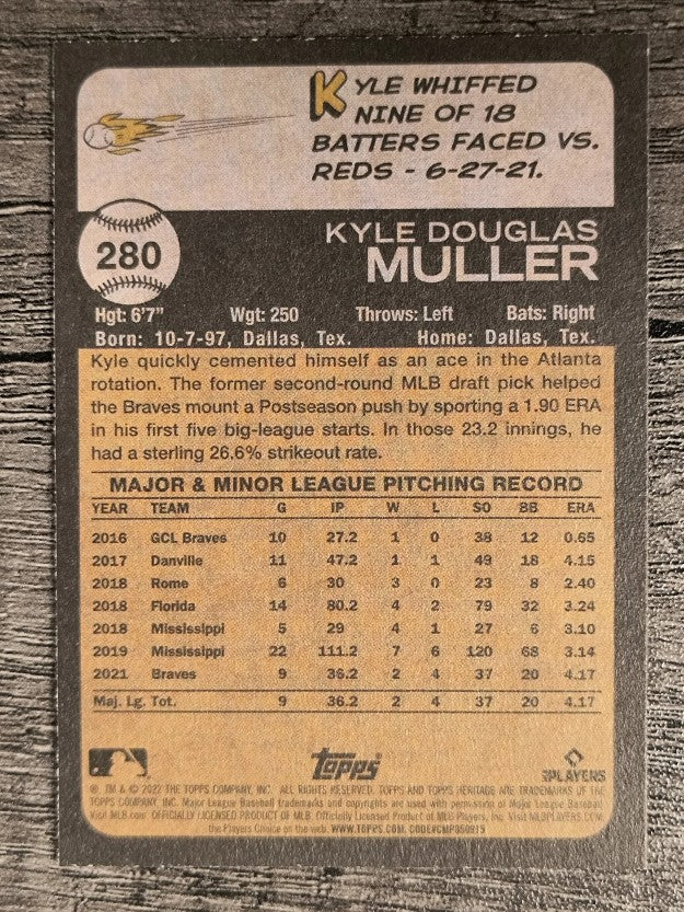 2022 Topps Heritage #280 Kyle Muller RC