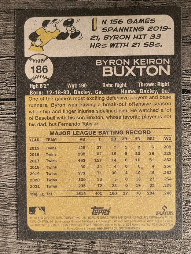 2022 Topps Heritage #186 Byron Buxton