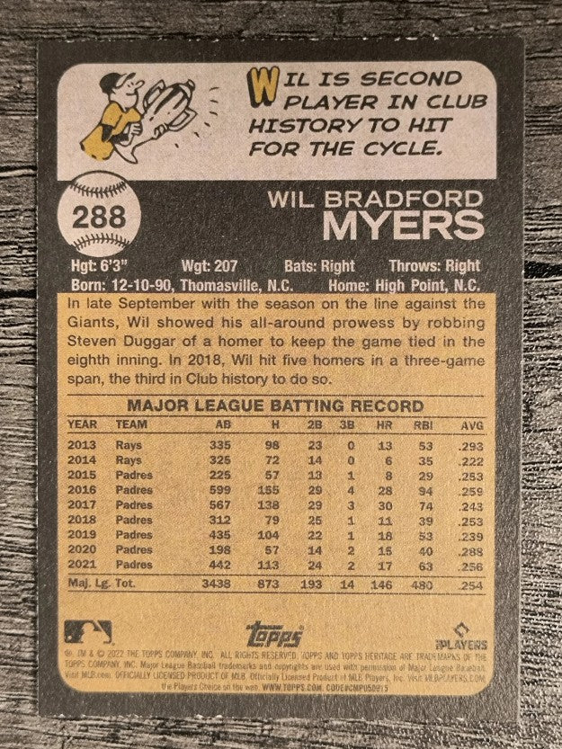 2022 Topps Heritage #288 Wil Myers