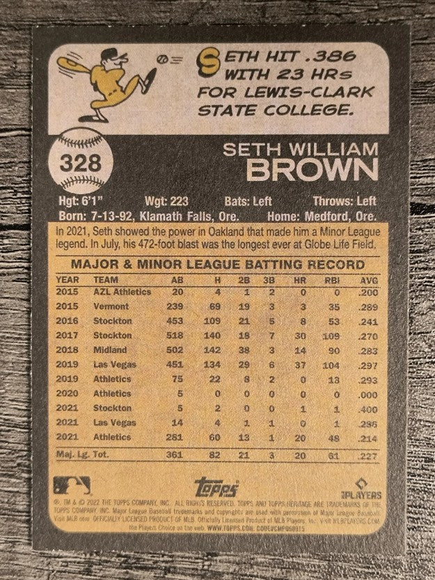 2022 Topps Heritage #328 Seth Brown