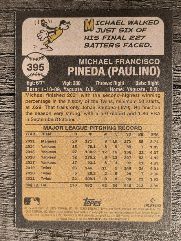 2022 Topps Heritage #395 Michael Pineda