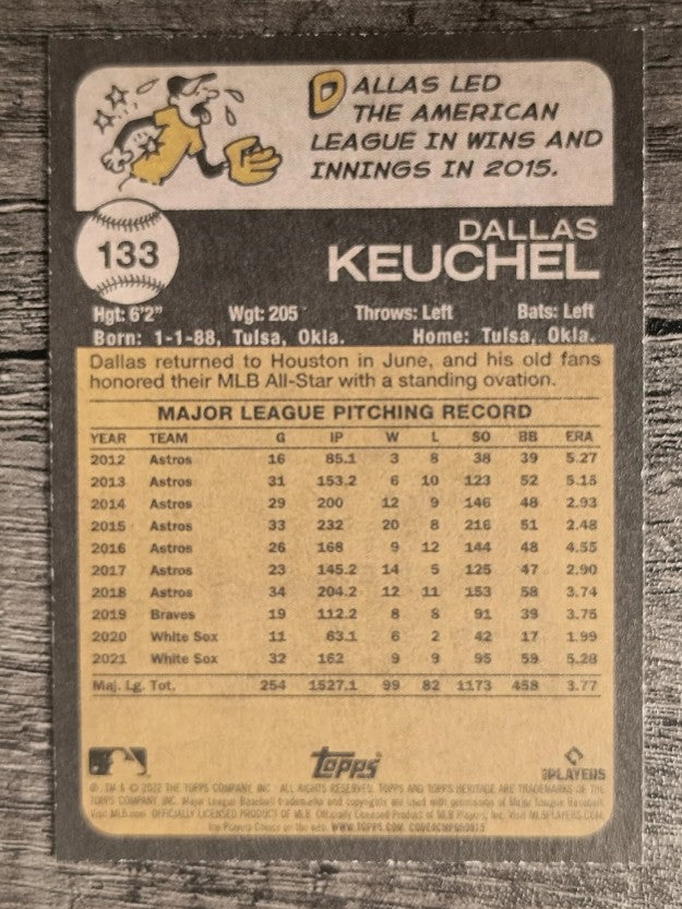 2022 Topps Heritage #133 Dallas Keuchel