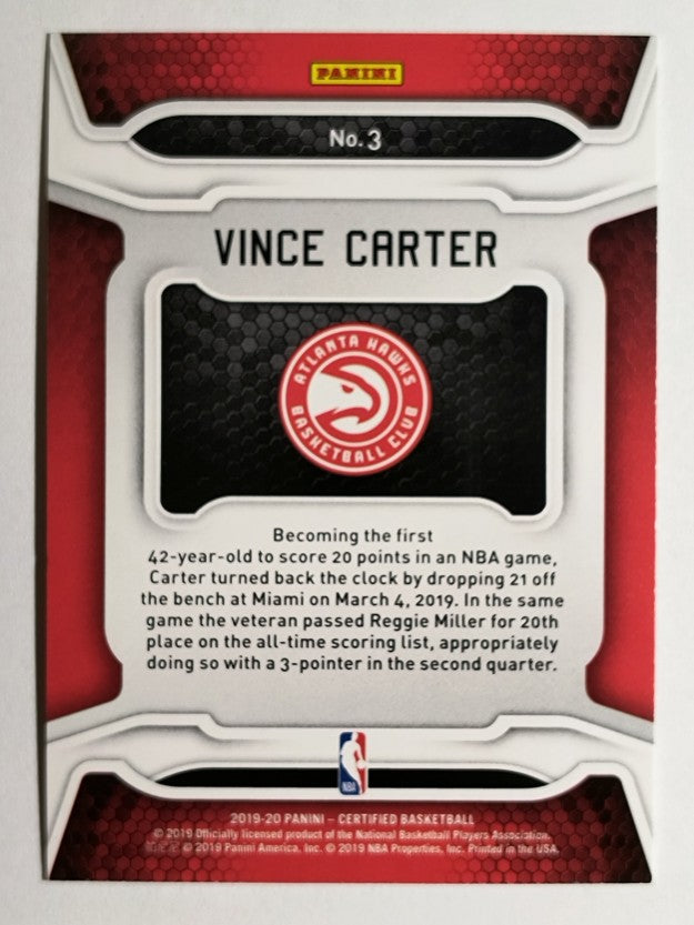 2019-20 Certified Record Breakers #3 Vince Carter