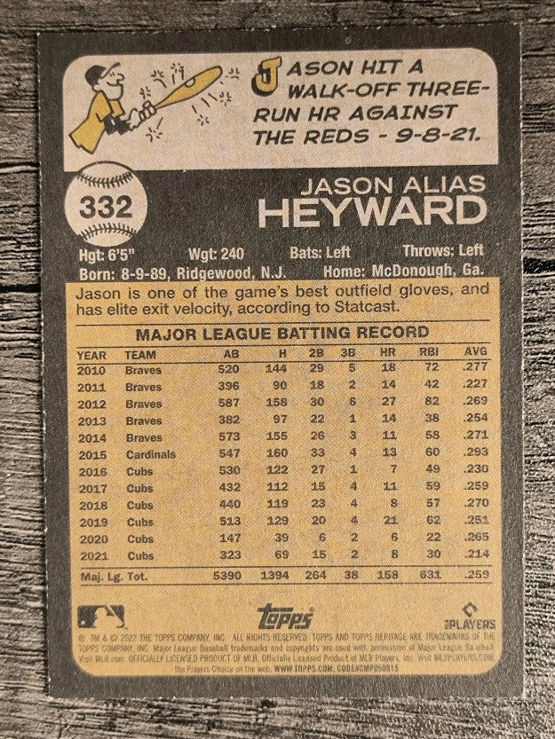 2022 Topps Heritage #332 Jason Heyward