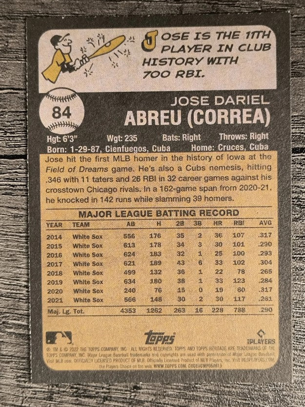 2022 Topps Heritage #84 Jose Abreu