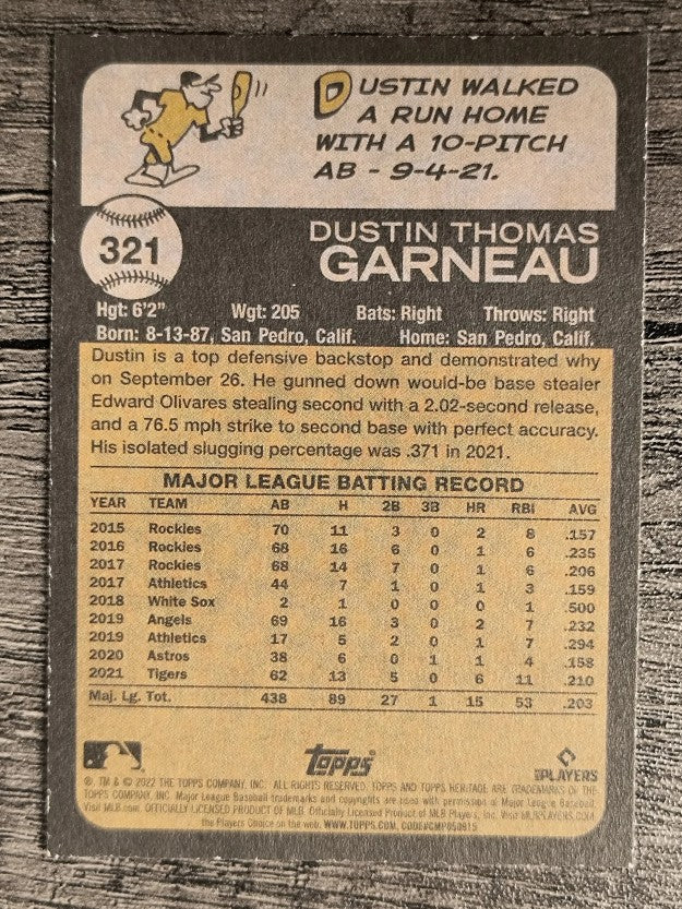 2022 Topps Heritage #321 Dustin Garneau