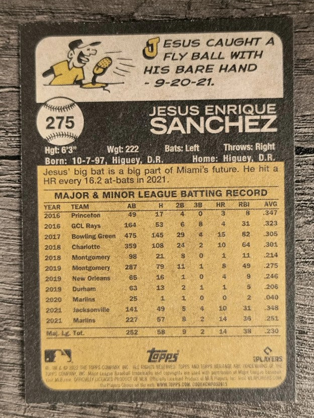 2022 Topps Heritage #275 Jesus Sanchez