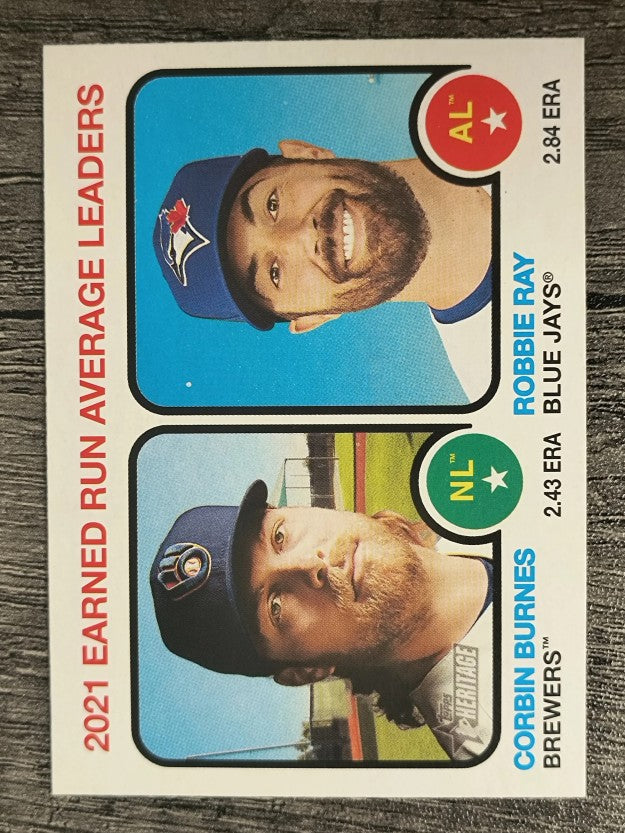 2022 Topps Heritage #63 Robbie Ray/Corbin Burnes