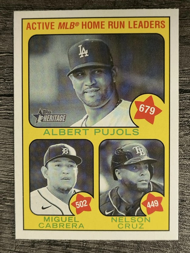 2022 Topps Heritage #1 Nelson Cruz/Miguel Cabrera/Albert Pujols