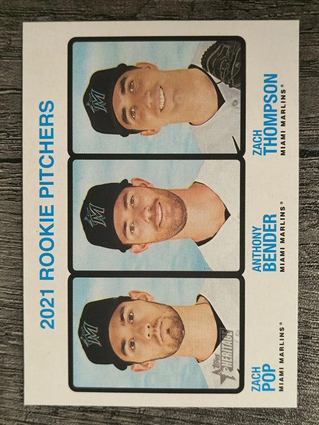 2022 Topps Heritage #73 Zach Pop RC/Zach Thompson RC/Anthony Bender RC