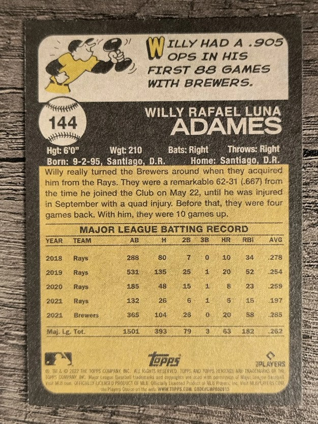 2022 Topps Heritage #144 Willy Adames
