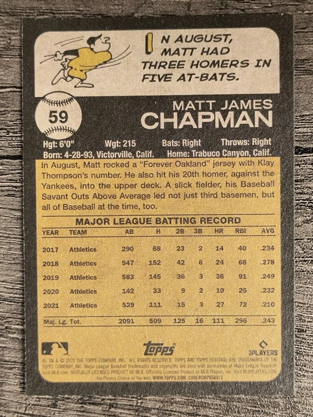 2022 Topps Heritage #59 Matt Chapman