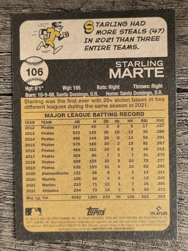 2022 Topps Heritage #106 Starling Marte
