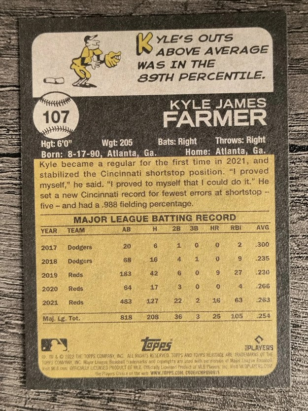 2022 Topps Heritage #107 Kyle Farmer