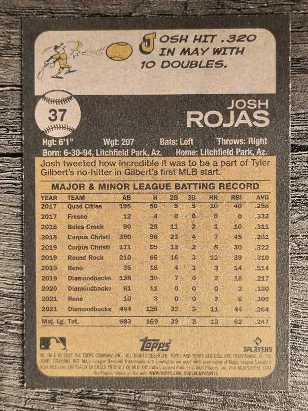 2022 Topps Heritage #37 Josh Rojas