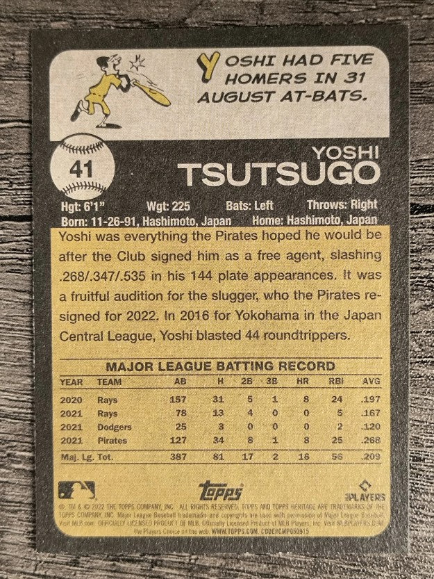 2022 Topps Heritage #41 Yoshi Tsutsugo